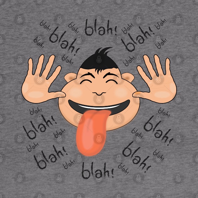 Blah blah blah, it's a funny, happy facial expression. by be1shop